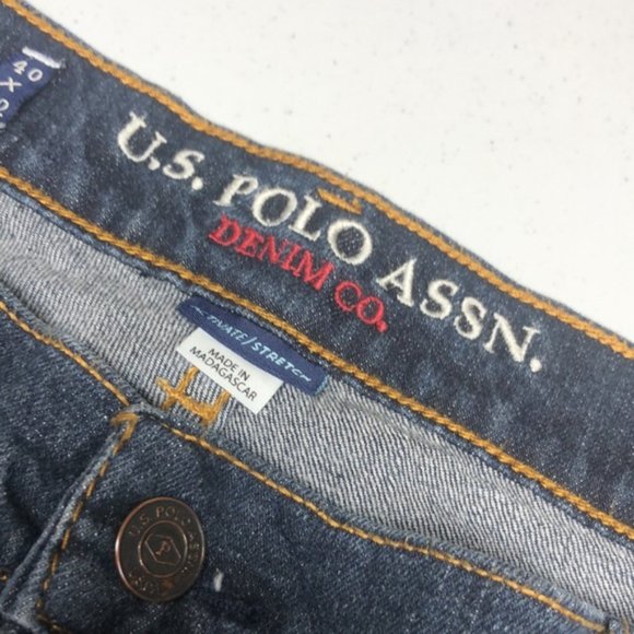 VINTAGE MENS US POLO ASSN STRAIGHT JEANS 40x32 LIKE NEW 😎 - Picture 5 of 12